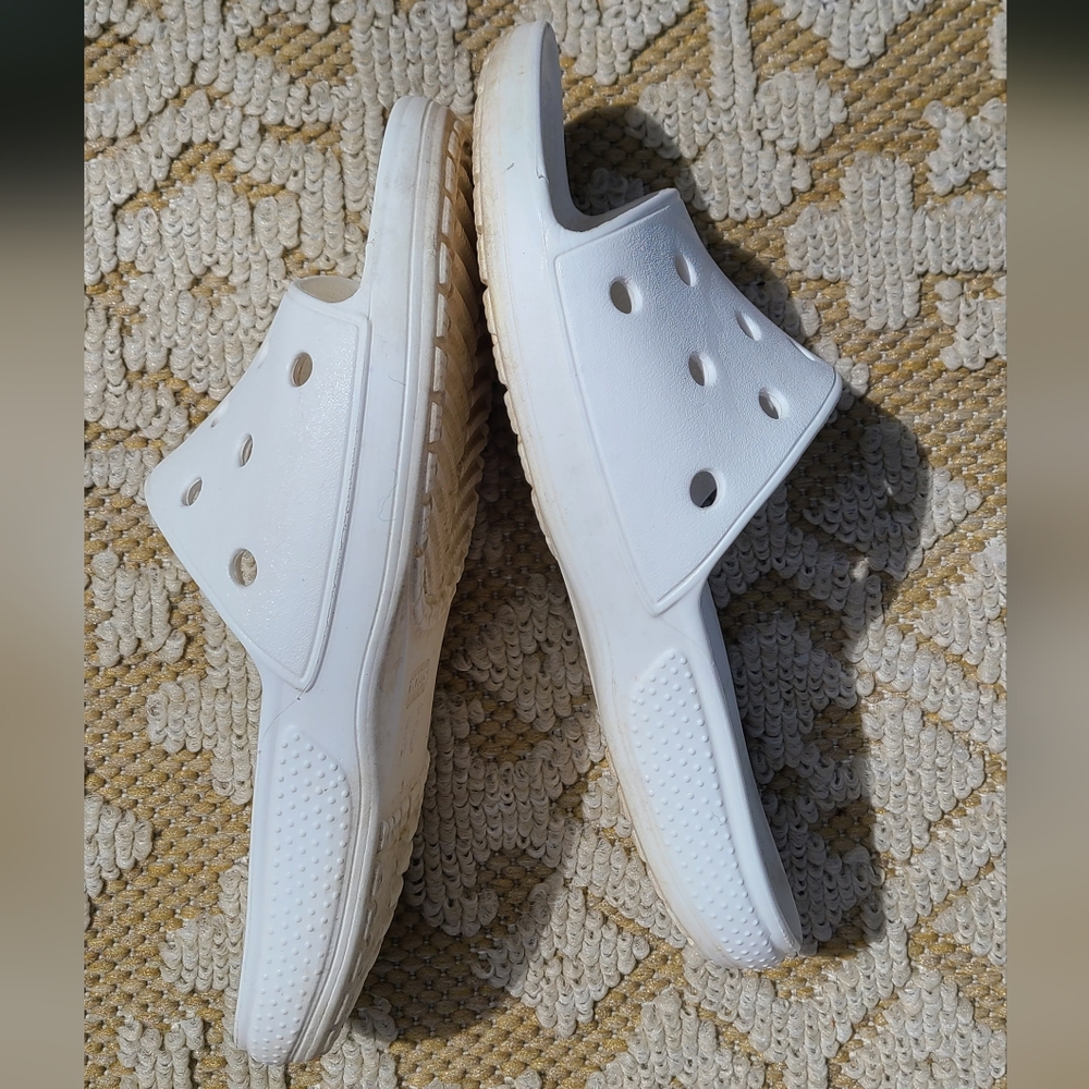 Crocs‎ Classic Slide Sandals womens size 7 White slides summer pool beach - Picture 10 of 11